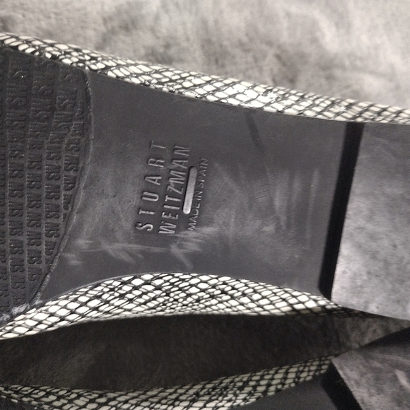 Stuart Weitzman Shoes Womens 8 M Geometric Ballet Flats Bow Black White - Picture 7 of 8